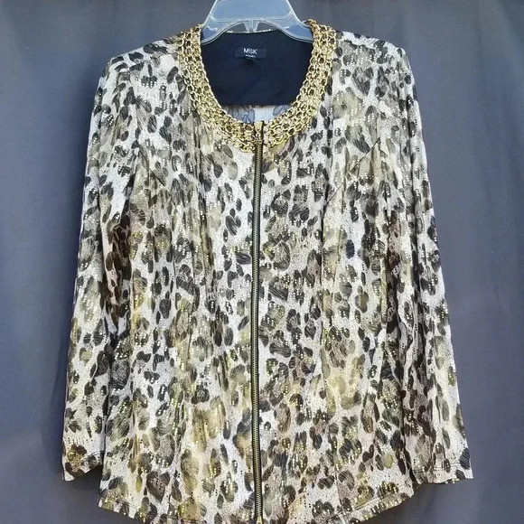 MSK Women 1X gorgeous Zip up blouse - Picture 1 of 7